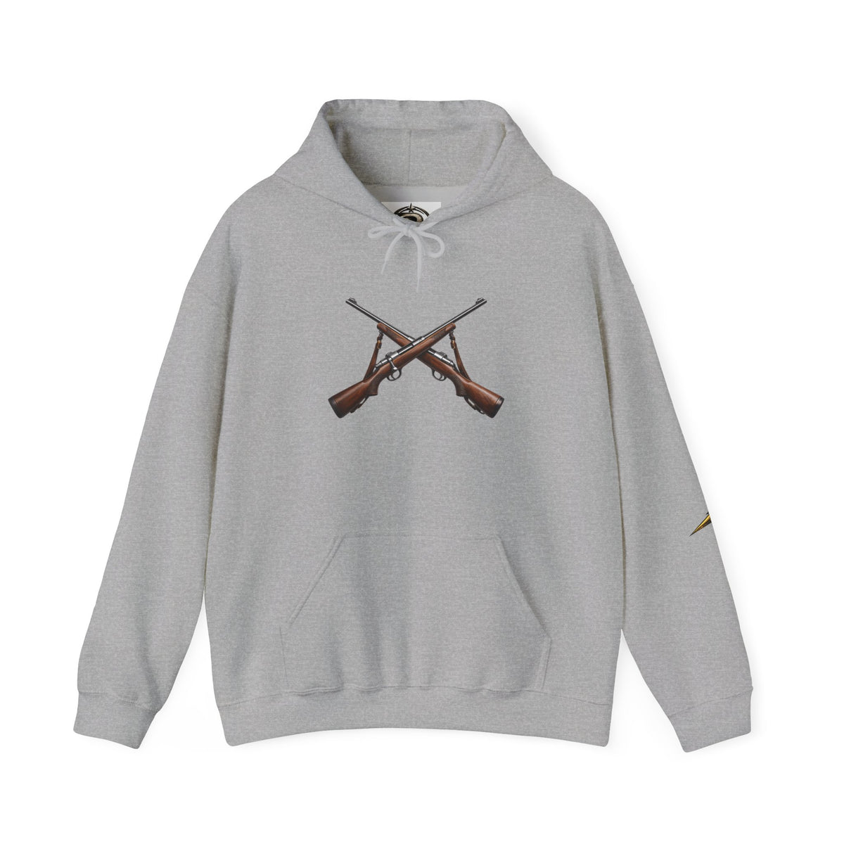 Rifle Crossed Graphic Hoodie — Vintage Hunting Pullover