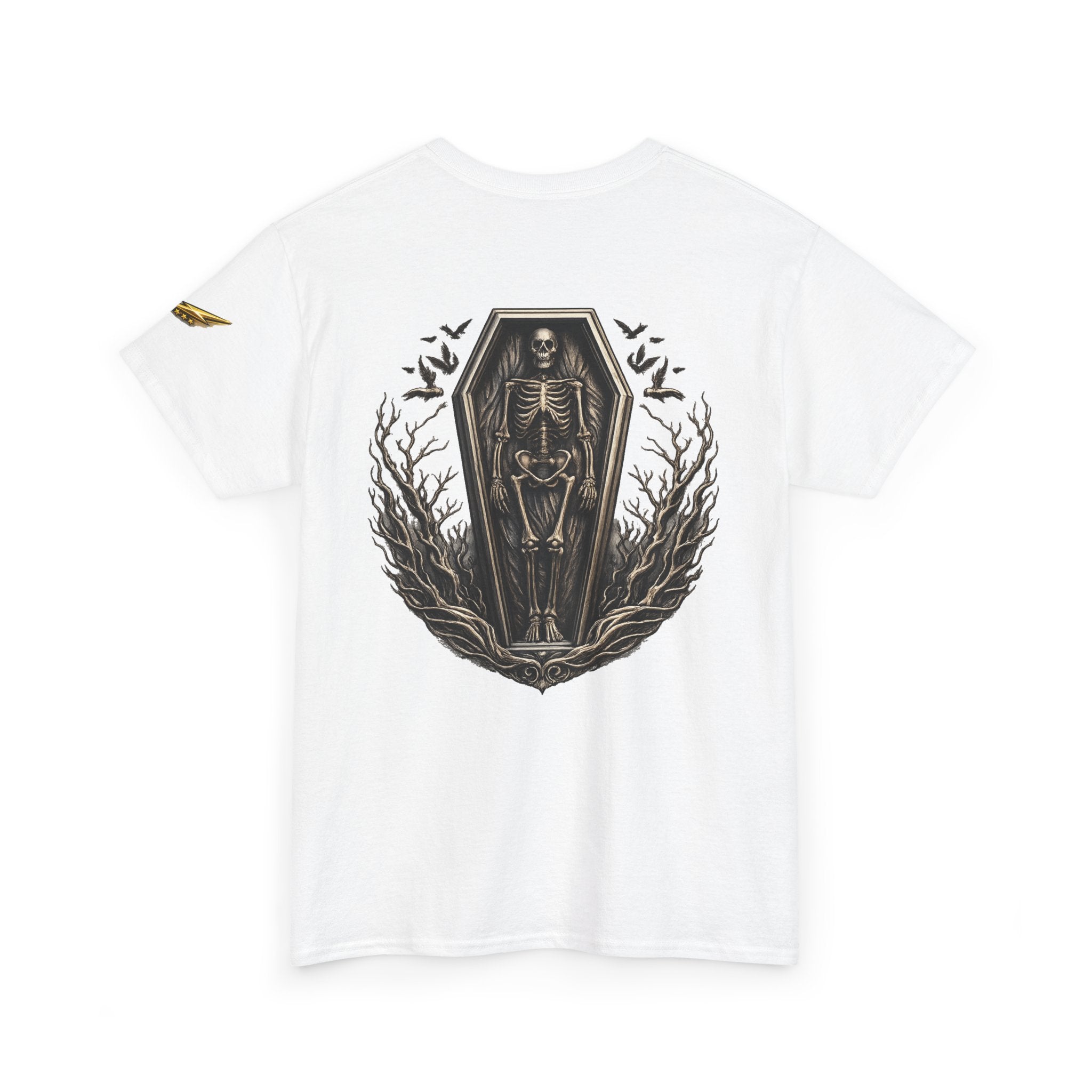 Skeleton Coffin Tee — Gothic Skull Backprint T-Shirt