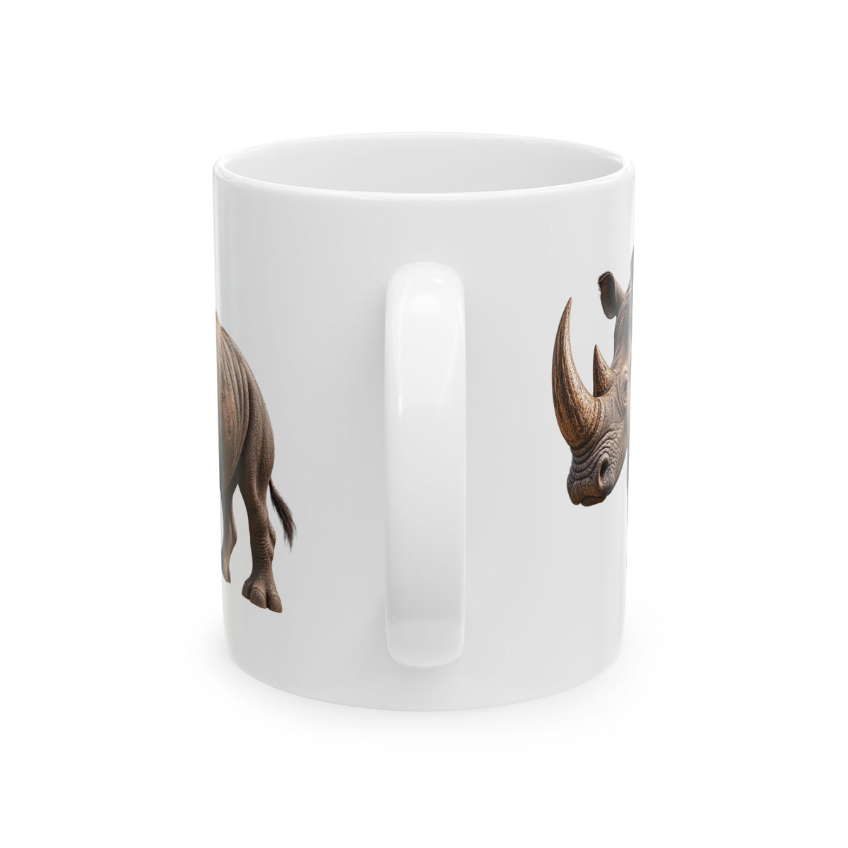 Rhino Ceramic Mug – Realistic Rhinoceros Animal Coffee Cup (11oz & 15oz)