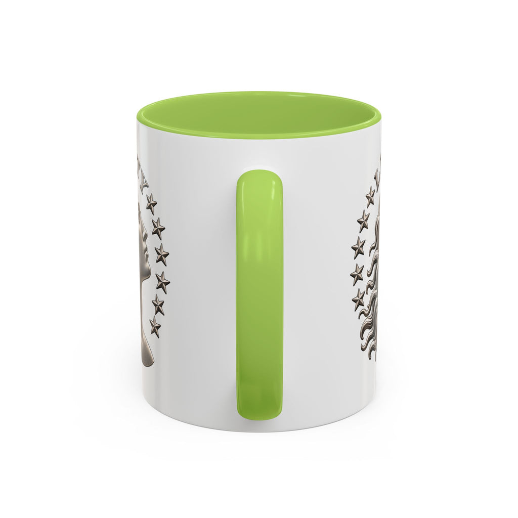 Liberty Coin Accent Coffee Mug — Vintage Lady Head Design (11/15 oz)